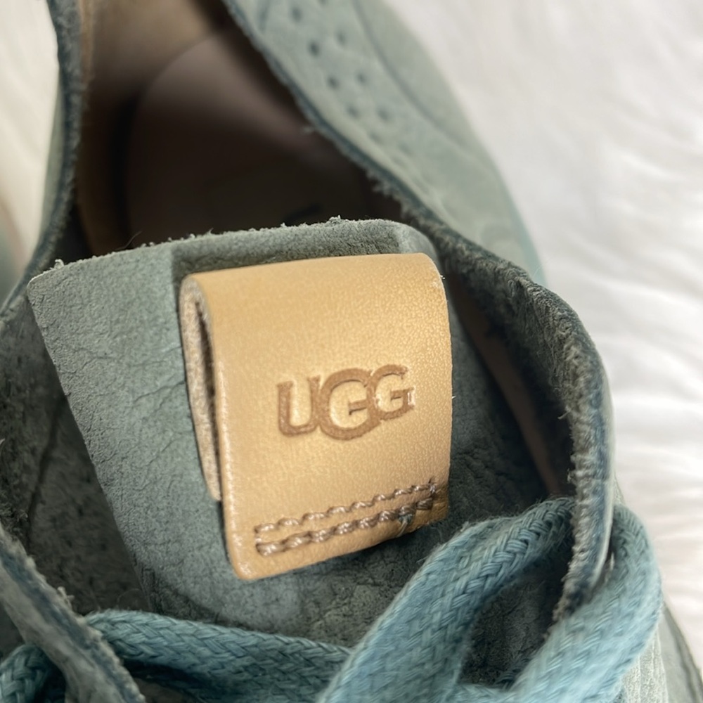 UGG Teal Green Perforated Leather Sneakers - Picture 6 of 9
